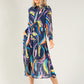 Abstract Shirt Style Woven Dress