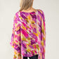 Colour Splash Waterfall Silk Top