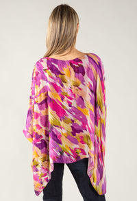 Colour Splash Waterfall Silk Top