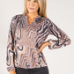 Abstract Print Lurex Detail Top