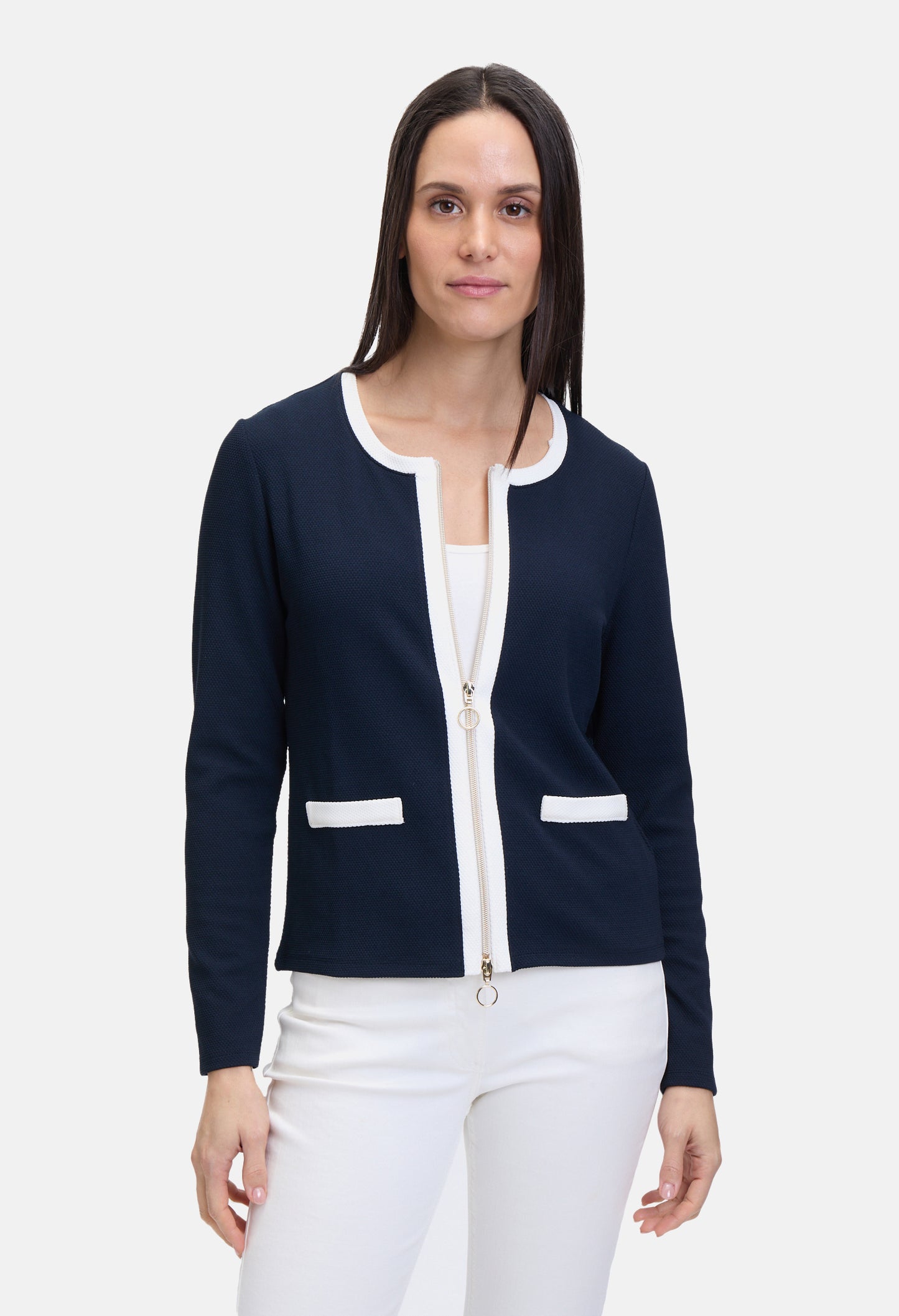 Zip Jacket With Decorative Pocket