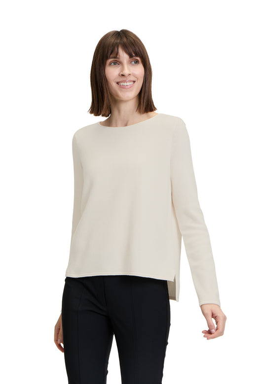 Knitted Pullover with Split Hemline