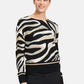 Knitted Animal Print Knit Pullover