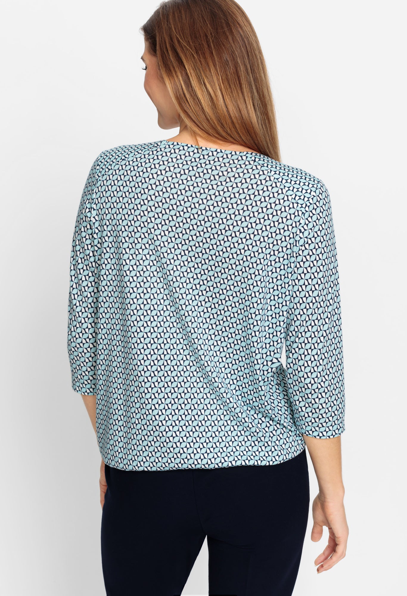 Geometric 3/4 Sleeve T-shirt