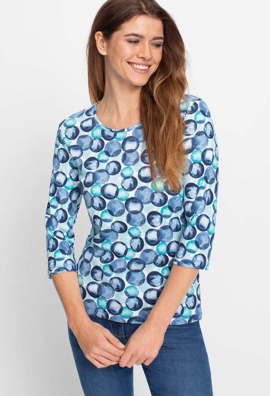 Bubble Print Round Neck Top