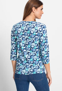 Bubble Print Round Neck Top