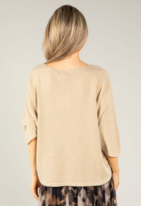 Lurex V Neck Knit Pullover