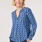 Abstract Patterned Buttoned Blouse