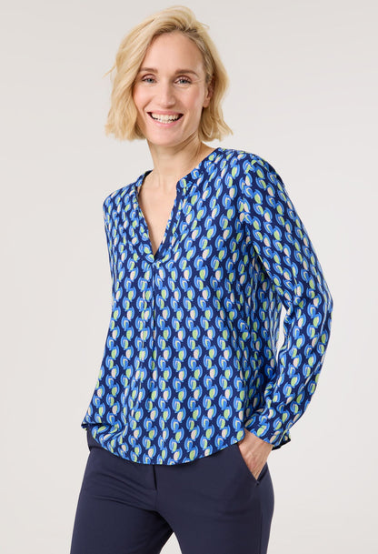 Abstract Patterned Buttoned Blouse