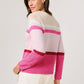 Jumper in a textured knit with block stripes