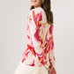 Rib knit jumper with a floral pattern