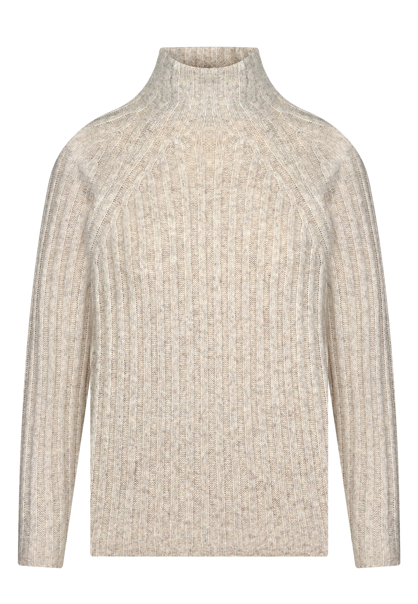 Ribbed High Neck Knit Jumper