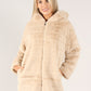 Longline Hooded Faux Fur Coat