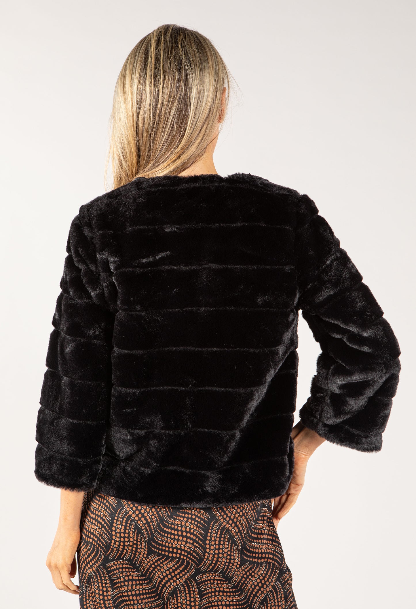 Clasp Close Faux Fur Jacket