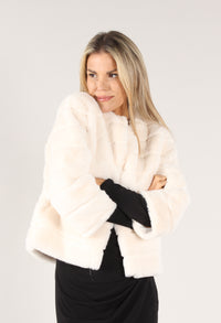 Clasp Close Faux Fur Jacket