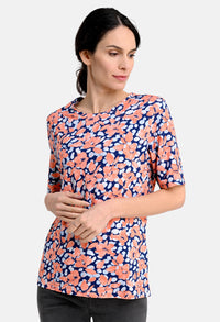 Apricot Shirt with flower print