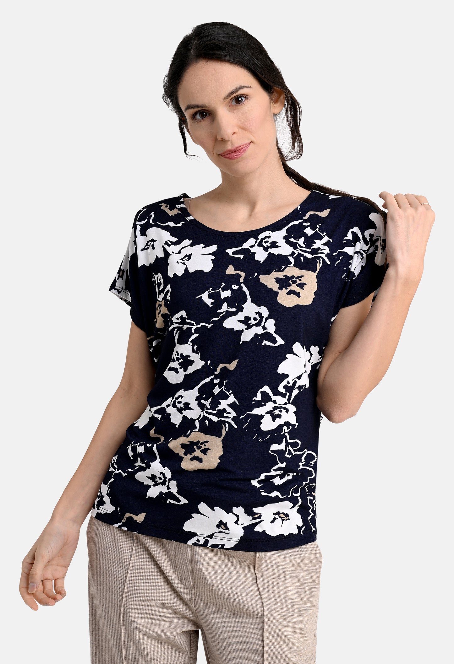 Shirt with Dark flower print