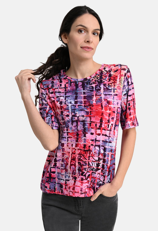 Shirt with Square Graphic Print