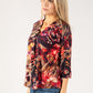 Abstract Print V Neck Top