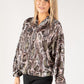 Silk Feel Snake Print Bomber Jacket