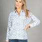 Soft Leaf Print Buttoned Blouse