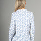 Soft Leaf Print Buttoned Blouse