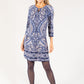 Paisley Print Keyhole Neckline Dress