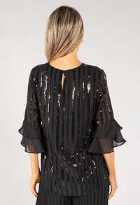 Sequin V Neckline Top