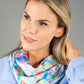 Abstract Floral Silk Neck Scarf