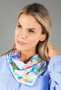 Abstract Floral Silk Neck Scarf