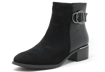 Microfibre Front Ankle Boot