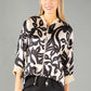 Swirl Print Satin Zip Up Jacket