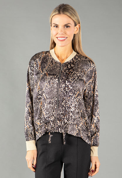 Snake Print Satin Jacket