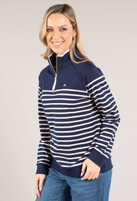 Striped Quarter Zip Pullover