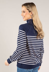 Striped Quarter Zip Pullover