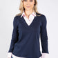 Two in One Shirt Detail Pullover