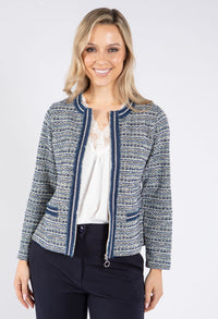 Designer Inspired Zip Up Tweed Jacket