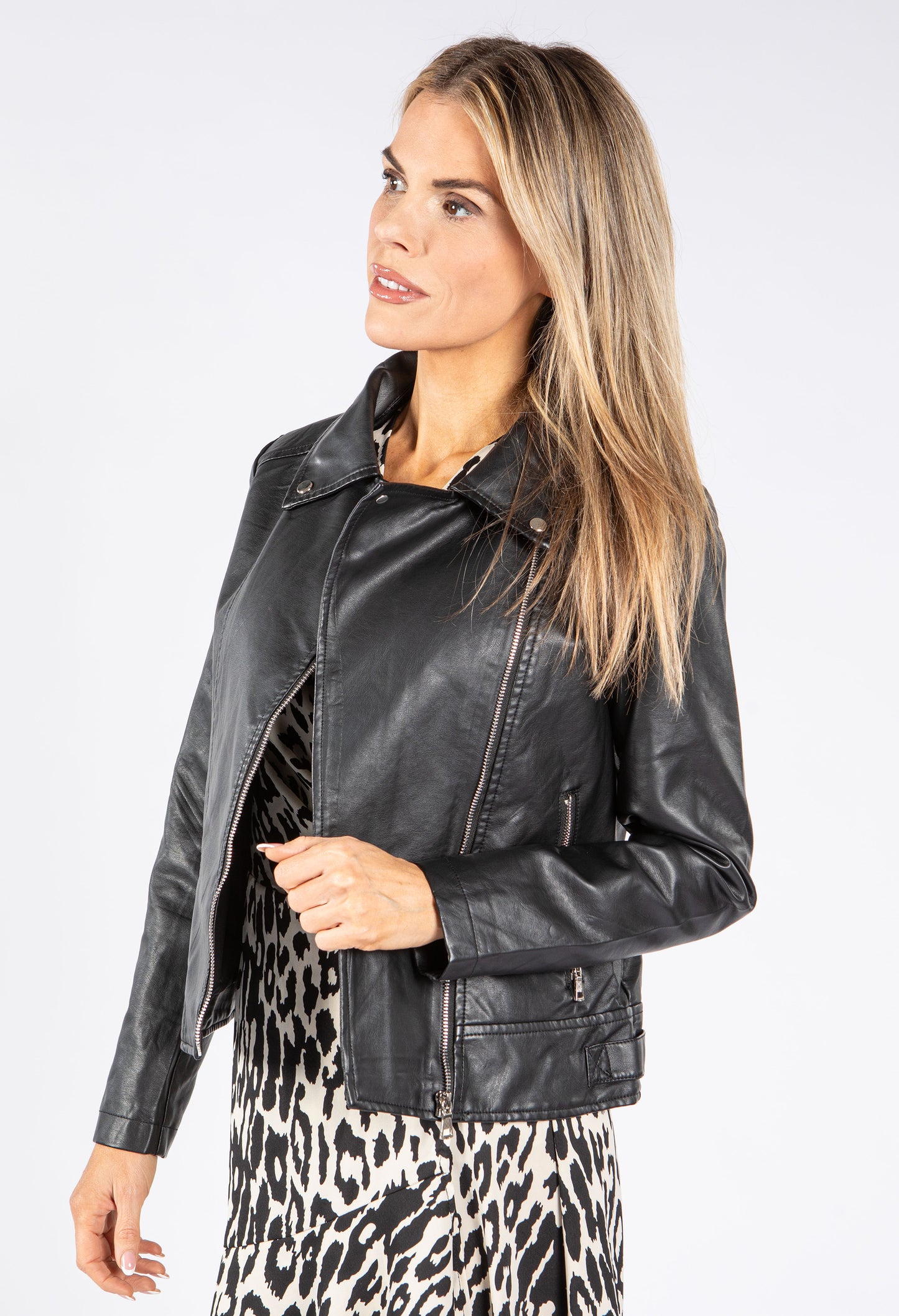 Faux Leather Biker Jacket