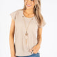 Cap Sleeve Necklace Detail Top