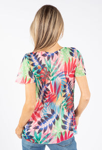 Plisse Pleated Floral Print Top