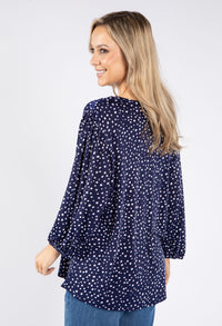 Polka Dot Soft V Neck Top