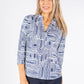 Denim Optic V Neck Top