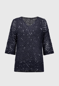 Embellished V-neck Pullover