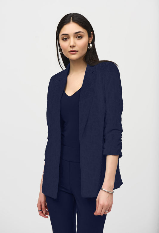 Open Front Textured Business Jacket