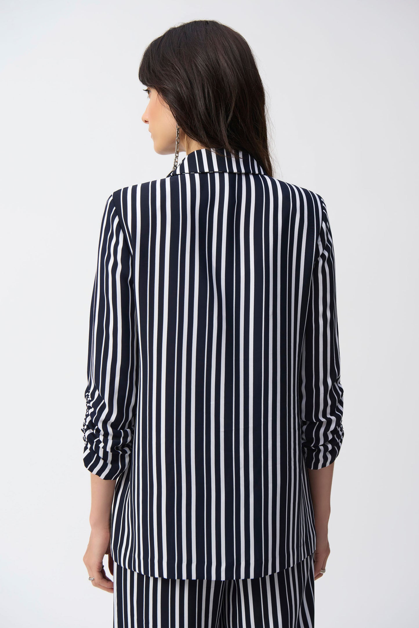 Stripe Print Boxy Blazer