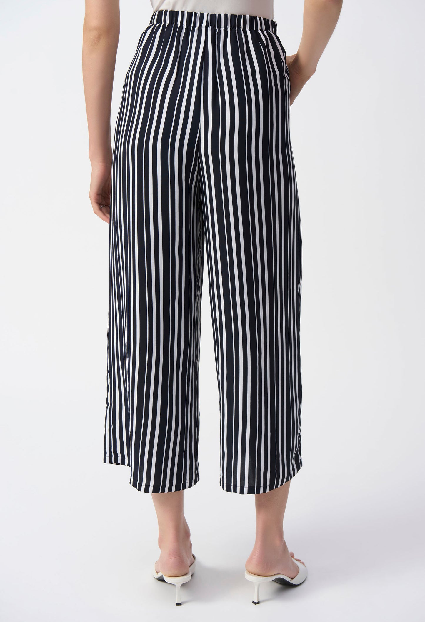 Striped Cropped Wide-leg Trousers