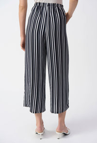 Striped Cropped Wide-leg Trousers