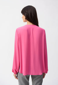 V-neck Long Puff-sleeve Blouse