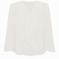 V-neck Long Puff-sleeve Blouse