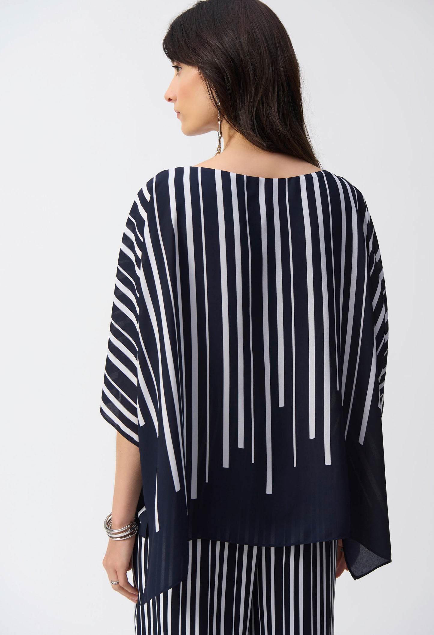 Boat Neckline Abstract Print Top